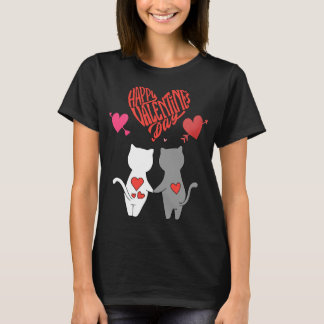 Retro-Valentinstag-Katze Kätzchen Retro T-Shirt