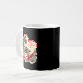 Retro Valentinstag Katze Kätzchen Retro Val Kaffeetasse (Vorderseite Links)