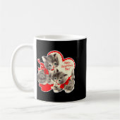Retro Valentinstag Katze Kätzchen Retro Val Kaffeetasse (Links)