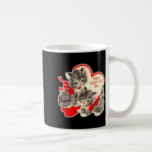 Retro Valentinstag Katze Kätzchen Retro Val Kaffeetasse