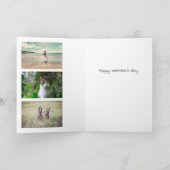 Retro Valentinstag Kids Elephant Red Heart Foto Karte (Innenseite)