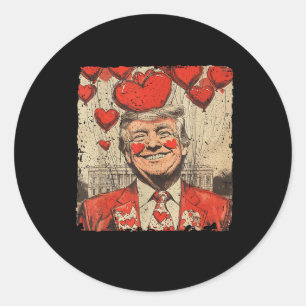Retro Valentinstag Lustig Humorvoll Trump Ist Mein Runder Aufkleber