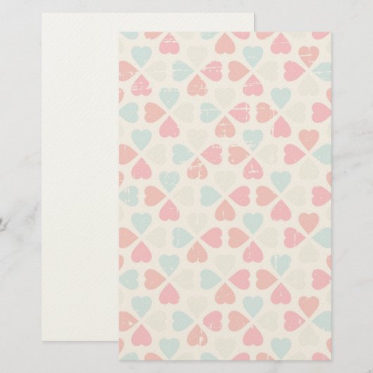 Retro Valentinstag-Muster Briefpapier (Vorne/Hinten)