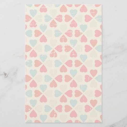 Retro Valentinstag-Muster Briefpapier (Vorderseite)