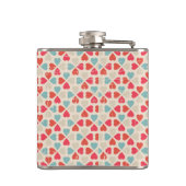 Retro Valentinstag-Muster Flachmann (Rückseite)