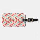 Retro Valentinstag-Muster Gepäckanhänger (Vorderseite horizontal)