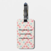 Retro Valentinstag-Muster Gepäckanhänger (Rückseite vertikal)
