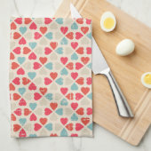 Retro Valentinstag-Muster Geschirrtuch (Viertel Falte)