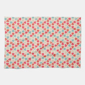Retro Valentinstag-Muster Geschirrtuch (Horizontal)