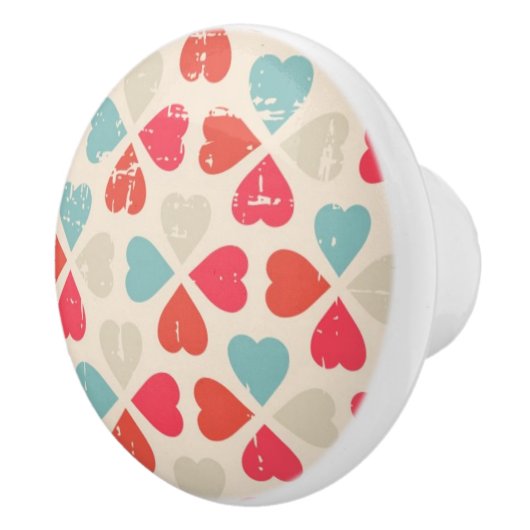 Retro Valentinstag-Muster Keramikknauf (Rechts)