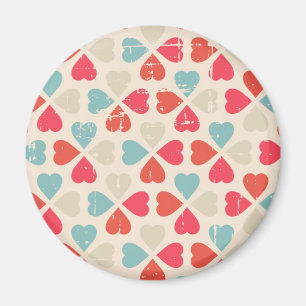 Retro Valentinstag-Muster Magnet