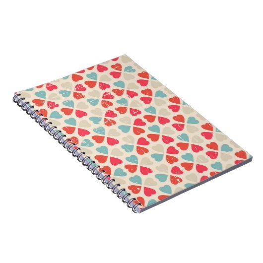 Retro Valentinstag-Muster Notizblock (Rechte Seite)