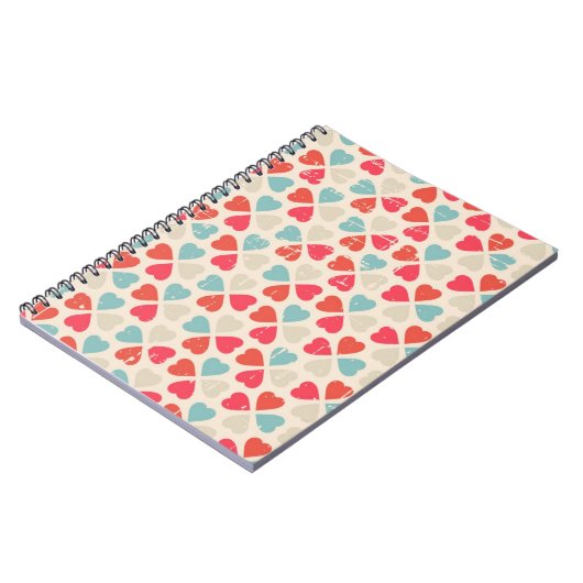 Retro Valentinstag-Muster Notizblock (Linke Seite)