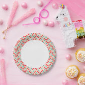 Retro Valentinstag Muster Pappteller (Party)