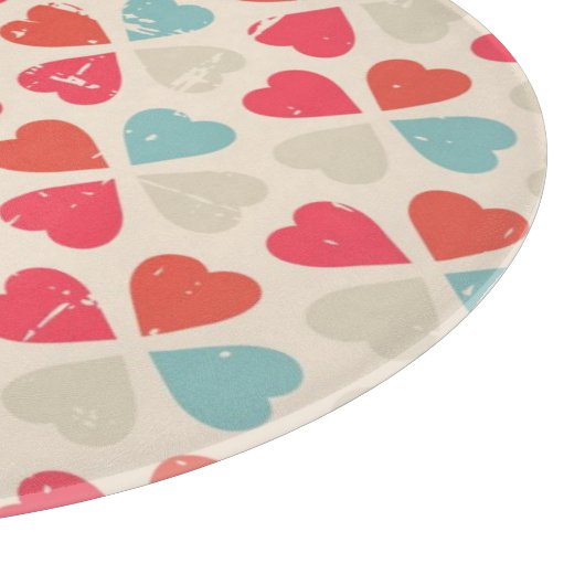 Retro Valentinstag-Muster Schneidebrett (Ecke)