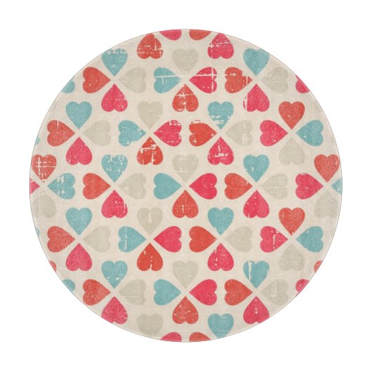 Retro Valentinstag-Muster Schneidebrett (Vorderseite)