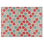 Retro Valentinstag-Muster Schneidebrett (Vorderseite)