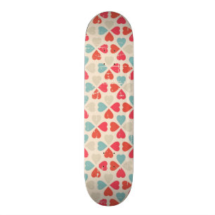 Retro Valentinstag-Muster Skateboard