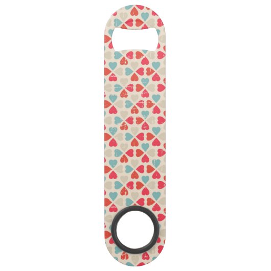 Retro Valentinstag-Muster Speed Flaschenöffner (Rückseite)