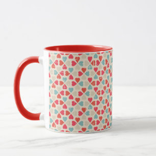 Retro Valentinstag-Muster Tasse