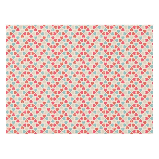 Retro Valentinstag-Muster Tischdecke (Vorderseite (Horizontal))