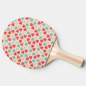 Retro Valentinstag-Muster Tischtennis Schläger (Seitenansicht)
