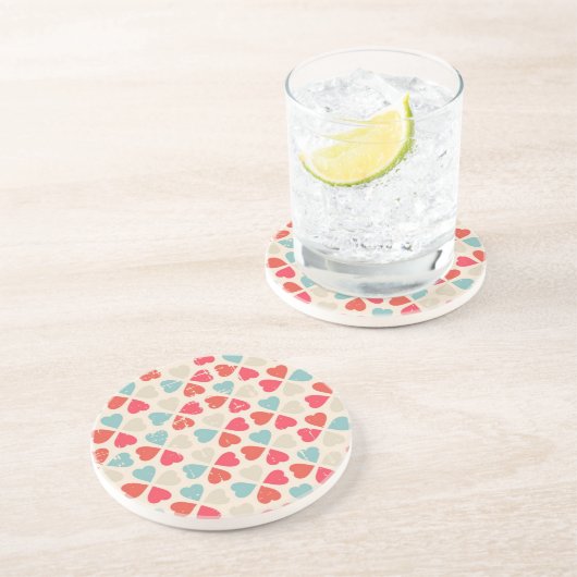 Retro Valentinstag-Muster Untersetzer (Seite)