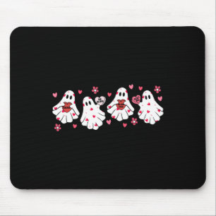 Retro Valentinstag Niedlich Ghost Boo Spooky Fraue Mousepad
