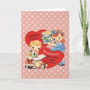 Retro Valentinstag Niedliche Kinder Bücher rosa Pu Feiertagskarte