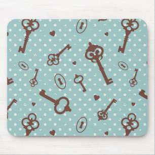 Retro Valentinstag Schlüssel Mousepad