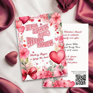 Retro Valentinstag Umarmungen Küsse Herzen und Blu Einladung