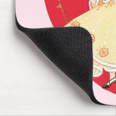 Retro Valentinstag, Vintag Harlequin und Herz Mousepad (Ecke)