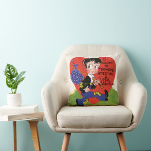 Retro Valentinstag, Vintage-Hobo-Junge Herz Kissen