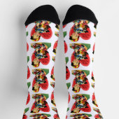 Retro Valentinstag, Vintage Junge auf einem Roller Socken (Oben)