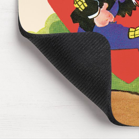 Retro Valentinstag, Vintages Hobo-Herzblut Mousepad (Ecke)