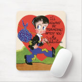 Retro Valentinstag, Vintages Hobo-Herzblut Mousepad (Mit Mouse)