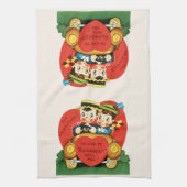 Retro Valentinstag, Vintages Mädchen und Junge im Geschirrtuch (Vertikal)