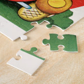 Retro Valentinstag, Vintages Mädchen und Junge im  Puzzle (Seite)