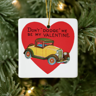 Retro Valentinstag, weiche mir nicht aus, sei mein Keramikornament