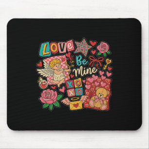 Retro Valentinstag Xoxo Sei Mein Rosa Cupid Karier Mousepad