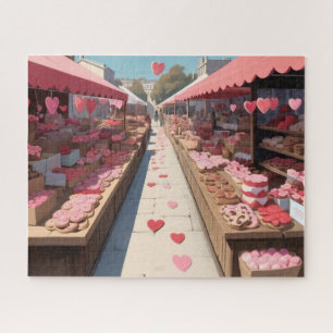 Retro Valentinstags-Markt Wunder Puzzle