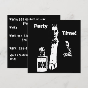 Retro-Vampir-Buh-Party-Time-Süßigkeiten-Sammler Einladung