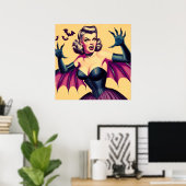 Retro-Vampir-Frau Poster (Heimbüro)