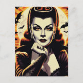 Retro-Vampir-Frau Postkarte (Vorderseite)