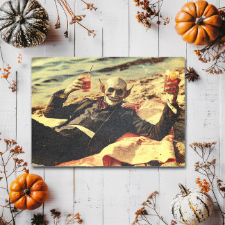 Retro-Vampir-Strandurlaub Vintage-Horror-Postkarte Postkarte