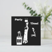 Retro Vampire Boo Party Time Trick-or-Treater Einladung (Stehend Vorderseite)