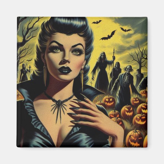 Retro Vampire Girl Magnet (Vorne)