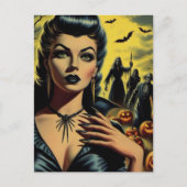 Retro Vampire Girl Postkarte (Vorderseite)