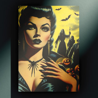 Retro Vampire Girl Postkarte