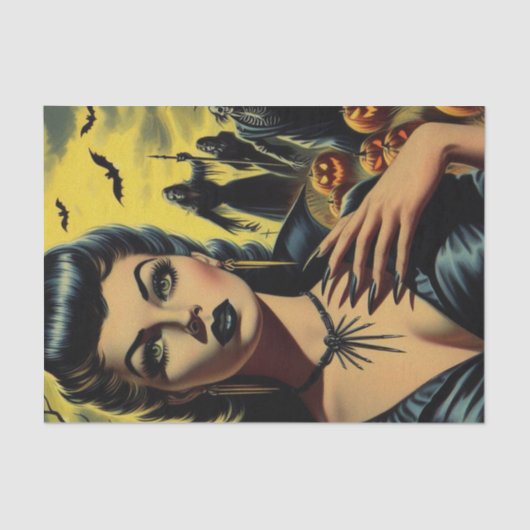 Retro Vampire Girl Seidenpapier (Vorderseite)